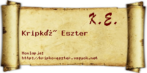 Kripkó Eszter névjegykártya